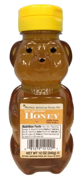 Natural American Foods, Ela Honey Bear. 12oz. (12count)
