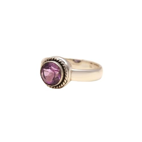 Natural Amethyst 925 Sterling Silver Ring, Solitaire Wedding Ring, February Birthstone Jewelry Women, Engagement Gift_9