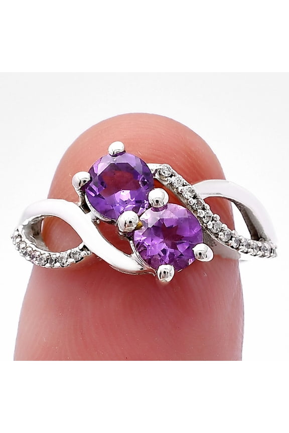 Natural Amethyst - Brazil 925 Sterling Silver Ring s.6 Jewelry DGR1130_D_6 R-1033