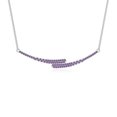 thumbnail image 1 of Natural Amethyst Bypass Curved bar Pendant Necklaces for Women in Sterling Silver,February Birthstone Jewelry Gifts for Her Birthday,Wedding Anniversary,Mothers Day,Christmas,Graduation,Valentines, 1 of 7