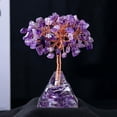 thumbnail image 1 of Natural Amethyst Chips Tree Decorations Resin Pyramid Base with Gemstone Chip Copper Wire Feng Shui Energy Stone Gift for Home Office Desktop Decorations 95x40mm, 1 of 1