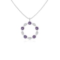 thumbnail image 1 of Natural Amethyst Circle Of Life Pendant Necklaces for Women in Sterling Silver, February Birthstone Jewelry Gifts for Her Birthday, Wedding Anniversary, Graduation, Christmas, Mothers Day, Valentines, 1 of 7