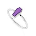 thumbnail image 1 of Natural Amethyst Coffin Shape Rings in Sterling Silver for Women, February Birthstone Jewelry for Her Birthday, Wedding Anniversary, Christmas, Mothers Day, 1 of 7