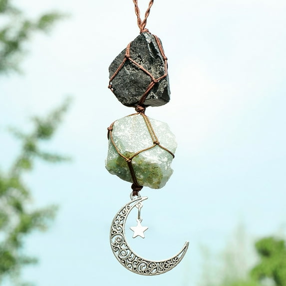 Natural Amethyst Crystal Car Pendant under $5! Yannianjz Natural Amethyst Crystal Car Hanging Ornament, Handmade Crystal Pendant for Windshield and Mirror, Decorative Prism for Sun Catcher