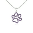 thumbnail image 1 of Natural Amethyst Dog/Cat Paw Shape Pendant Necklaces for Women in Sterling Silver,February Birthstone Jewelry Gifts for Her Birthday,Wedding Anniversary,Mothers Day,Christmas,Graduation,Valentines, 1 of 7