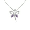 thumbnail image 1 of Natural Amethyst Dragonfly Pendant Necklaces for Women in Sterling Silver, February Birthstone Jewelry Gifts for Her Birthday, Wedding Anniversary, Graduation, Christmas, Mothers Day, Valentines, 1 of 7