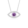 thumbnail image 1 of Natural Amethyst Evil Eye Pendant Necklaces for Women in Sterling Silver,February Birthstone Jewelry Gifts for Her Birthday,Wedding Anniversary, Party, Mothers Day,Christmas, Graduation, Valentines, 1 of 6