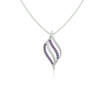 Natural Amethyst Flame Shape Pendant Necklaces for Women in Sterling Silver, February Birthstone Jewelry Gifts for Her Birthday, Wedding Anniversary, Graduation, Christmas, Mothers Day, Valentines