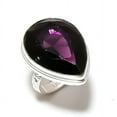 thumbnail image 1 of Natural Amethyst Gemstone Handmade 925 Sterling Silver Jewelry Ring Size 10, 1 of 2