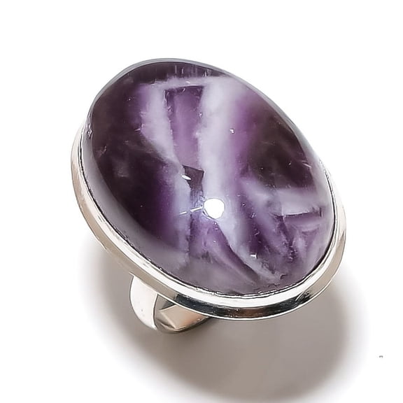 Natural Amethyst Gemstone Handmade 925 Sterling Silver Jewelry Ring Size 9