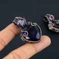 thumbnail image 1 of Natural Amethyst Gemstone Handmade Copper Wire Wrap Gift Pendant 1.97", 1 of 4