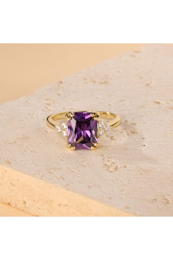Natural Amethyst Gemstone Ring Woman And Mens Birthstone Gift Ring Promise Ring