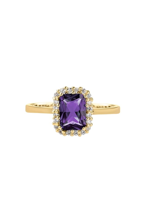 Natural Amethyst Gemstone Ring Woman And Mens Birthstone Gift Ring Promise Ring