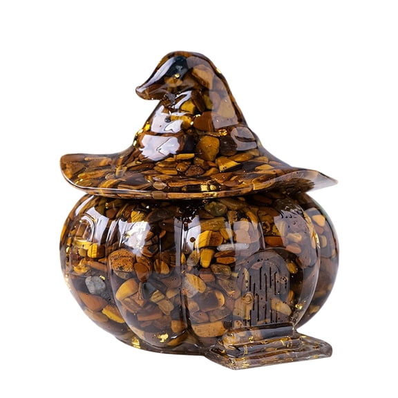 Natural Amethyst Gravel Gumming Resin Pumpkin Skull Hallowmas Decorative Gift Desktop Storage Household Supplies