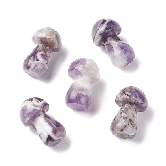 Natural Amethyst GuaSha Stone Gua Sha Scraping Massage Tool for SPA Relaxing Meditation Massage Mushroom Shaped 36.5~37.5x21.5~22.5mm