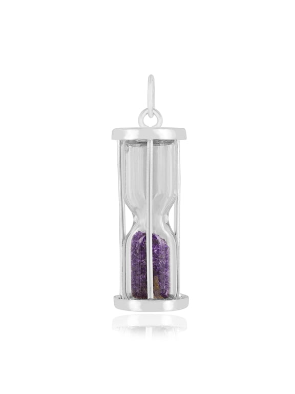 Natural Amethyst Hourglass Pendant Necklace- Pendant Necklace For Women
