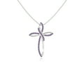 thumbnail image 1 of Natural Amethyst Infinity Cross Pendant Necklaces for Women in Sterling Silver, February Birthstone Jewelry Gifts for Her Birthday, Wedding Anniversary,Mothers Day, Christmas, Graduation, Valentines, 1 of 7