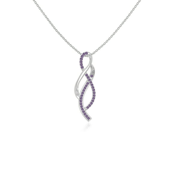Natural Amethyst Infinity Design Pendant Necklaces for Women in Sterling Silver, February Birthstone Jewelry Gifts for Her Birthday, Wedding Anniversary,Mothers Day, Christmas, Graduation,Valentines
