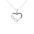 thumbnail image 1 of Natural Amethyst Infinity Heart Pendant Necklaces for Women in Sterling Silver, February Birthstone Jewelry Gifts for Her Birthday, Wedding Anniversary, Mothers Day ,Christmas, Graduation,Valentines, 1 of 7