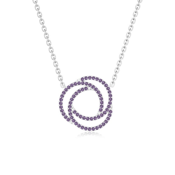 Natural Amethyst Infinity Love Knot Pendant Necklaces for Women in Sterling Silver, February Birthstone Jewelry Gifts for Her Birthday, Wedding Anniversary, Graduation, Christmas, Valentines