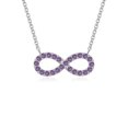 thumbnail image 1 of Natural Amethyst Infinity Pendant Necklaces for Women in Sterling Silver, February Birthstone Jewelry Gifts for Her Birthday, Wedding Anniversary, Graduation, Christmas, Mothers Day, Valentines, 1 of 7