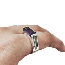 Natural Amethyst Mans Ring, Amethyst Ring, February Birthstone, Silver Jewelry, 925 Silver Ring, Birthday Gift, Heavy Mens Ring, Arabic Design, Ottoman Style Ring, Christmas, Turkey Mens Signet Ring