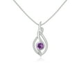 thumbnail image 1 of Natural Amethyst with Moissanite Twisted Infinty Knot Pendant Necklaces for Women in Sterling Silver,February Birthstone Jewelry Gift Her Birthday,Wedding Anniversary,Mothers Day,Christmas,Valentines, 1 of 7