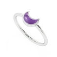 thumbnail image 1 of Natural Amethyst Moon Shape Rings in Sterling Silver for Women, February Birthstone Jewelry for Her Birthday, Wedding Anniversary, Christmas, Mothers Day, 1 of 7