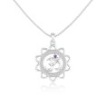 thumbnail image 1 of Natural Amethyst OM Symbol Pendant Necklaces for Women in Sterling Silver, February Birthstone Jewelry Gifts for Her Birthday, Wedding Anniversary, Christmas, Graduation, Mothers Day, Valentines, 1 of 7