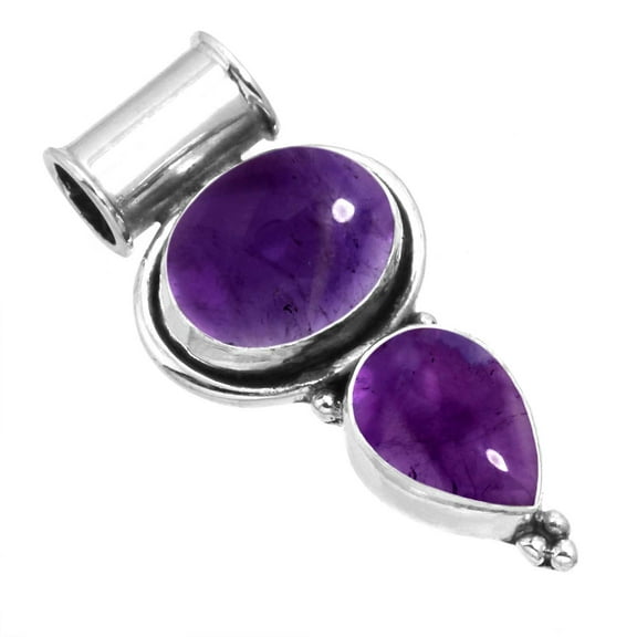 Natural Amethyst Pendant 925 Sterling Silver Handmade Jewelry