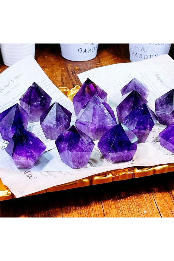 Natural Amethyst Quartz Crystal Obelisk Wand Quartz Crystal Obelisk Wand Point Healing Random 1pc