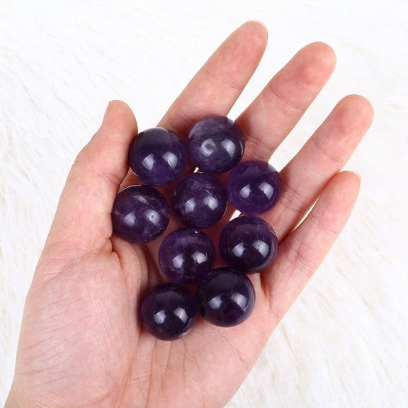 Natural Amethyst Quartz Sphere Big Pretty Stone Home Desktop Ornament, 1-3 mm, Purple