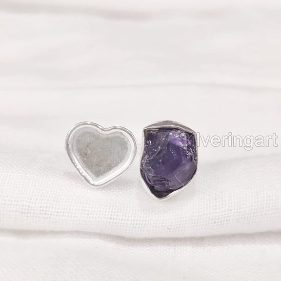 Natural Amethyst Ring, Raw Amethyst Adjustable Ring, Feb Birthstone, Heart Stone, 925 Sterling Silver, Womens Ring, Christmas, Thanksgiving, Handmade, Statement Jewelry, Rough Gemstone Jewelry