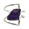 thumbnail image 1 of Natural Amethyst Ring, Rough Amethyst Gemstone Ring, Feb Birthstone, Double Band, 925 Sterling Silver, Womens Ring, Christmas, Thanksgiving, Handmade, Statement Jewelry, Rough Gemstone Jewelry, 1 of 6