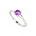 thumbnail image 1 of Natural Amethyst Round Shape Rings in Sterling Silver for Women, February Birthstone Jewelry for Her Birthday, Wedding Anniversary, Christmas, Mothers Day, 1 of 8
