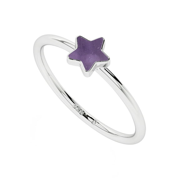 Natural Amethyst Star Shape Rings in Sterling Silver for Women, February Birthstone Jewelry for Her Birthday, Wedding Anniversary, Christmas, Mothers Day