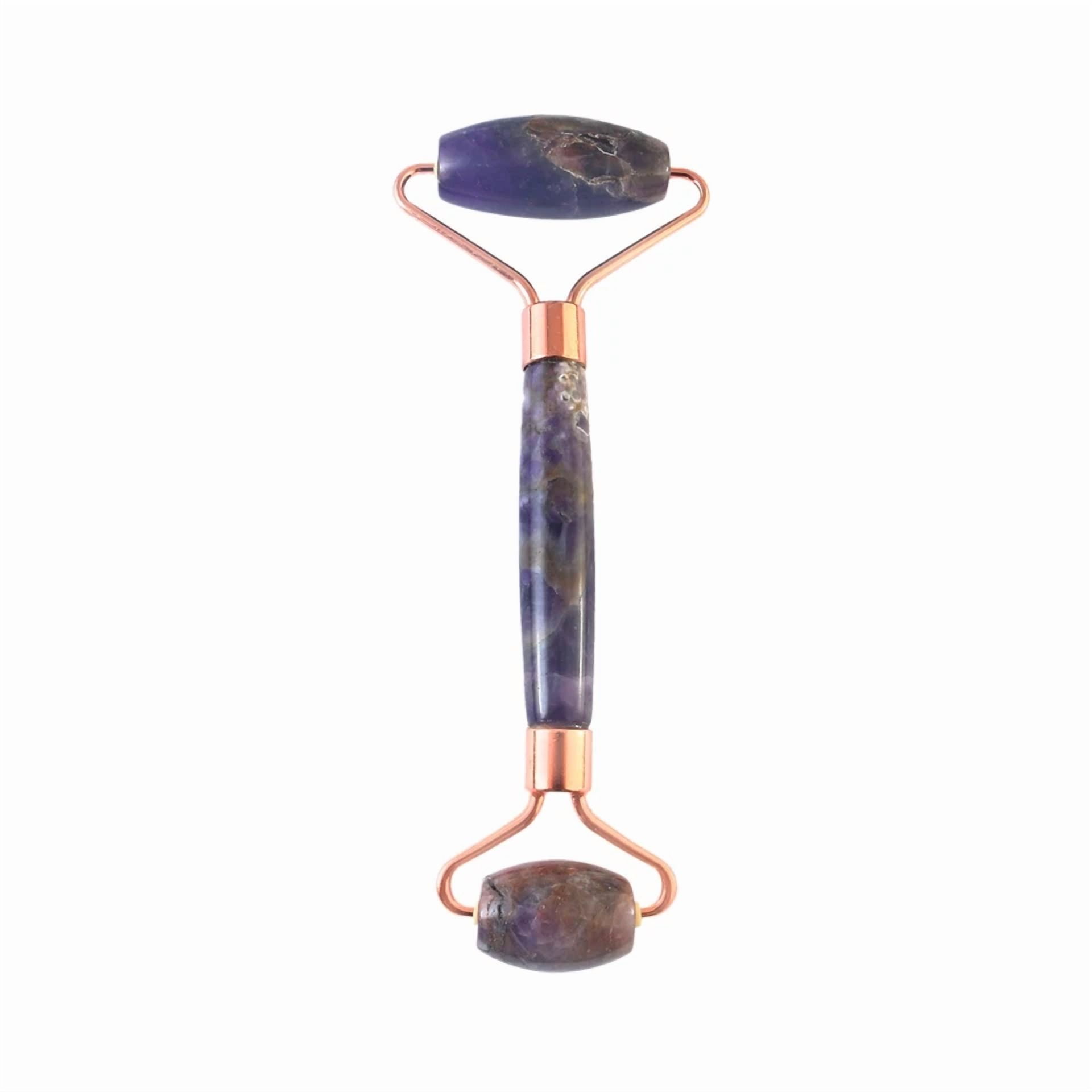 Natural Amethyst Stone Face Roller & Facial Massager for Under-Eye Care – Soothes & Refreshes Skin