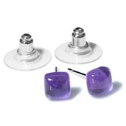 LDADAN Natural Amethyst Stud Earring, Healing Crystal Gift for Mom, February Birthstone Earring for Friends, Gemstone Minimalist Jewelry