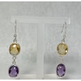 thumbnail image 1 of Natural Amethyst and Citrine Dangle Earrings, 1 of 1