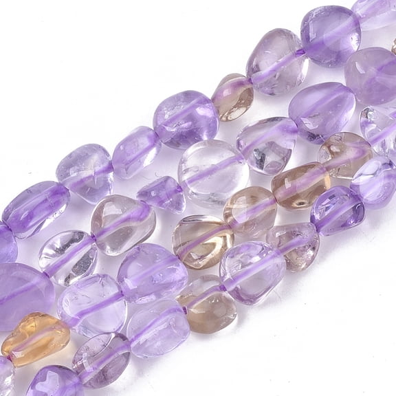 Natural Ametrine Beads Strands Tumbled Stone 5~11x5~8x3~6mm Hole: 0.8mm about: 52~56pcs/Strand 15.94 inch(40.5cm)