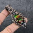 thumbnail image 1 of Natural Ammolite Gemstone Copper Wire Wrap Gift Jewelry Pendant 3.03", 1 of 4