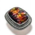 thumbnail image 1 of Natural Ammolite Gemstone Handmade 925 Sterling Silver Jewelry Ring Size 6, 1 of 2