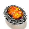 thumbnail image 1 of Natural Ammolite Gemstone Handmade 925 Sterling Silver Jewelry Ring Size 9, 1 of 2