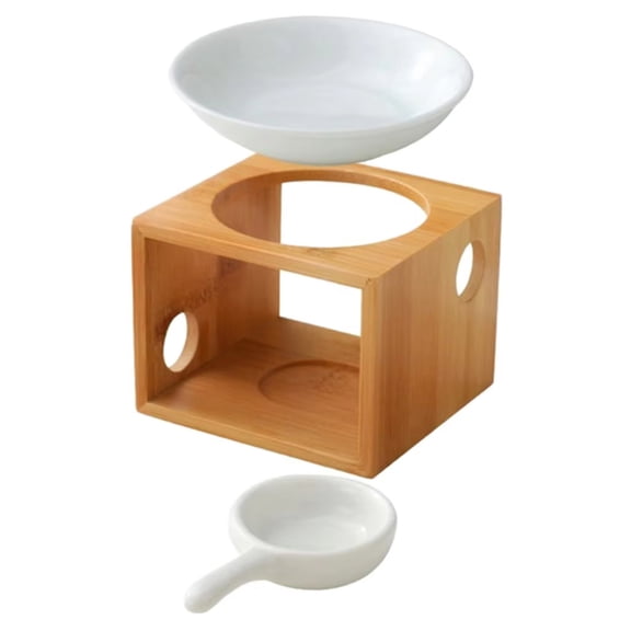 Natural And Ceramic Oil Warmer Diffuser Holder Melt Stand For Home And Relaxation Space