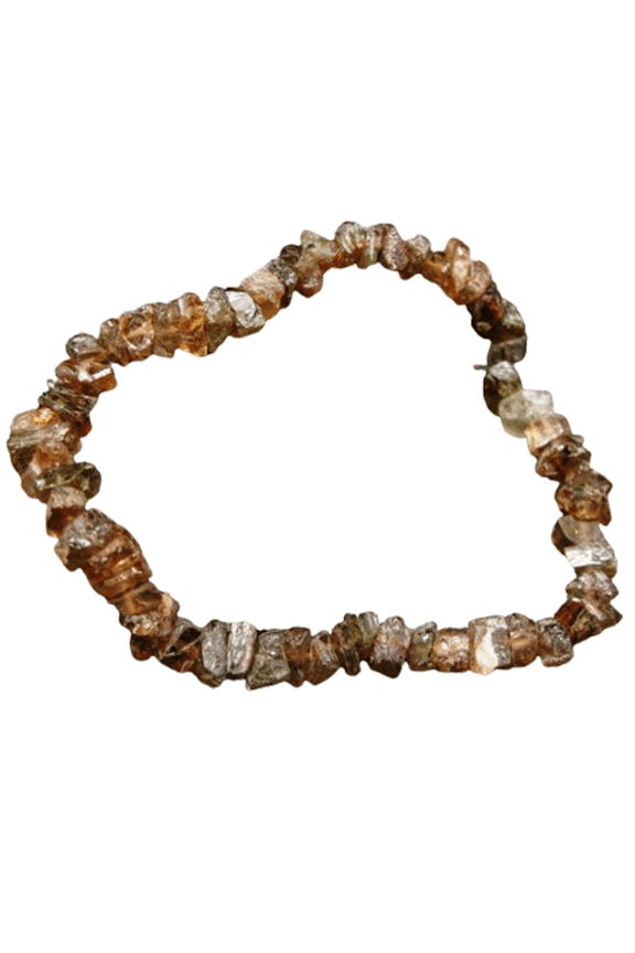Natural Andalusite 7-9mm Nugget Tumble Shape Rough Cut Beads Stretchable Bracelet for Men & Women.