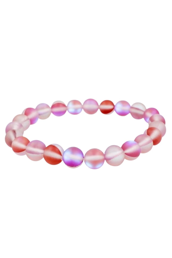Natural Angel Aura Quartz 8mm Round Shape Smooth Cut Beads Stretchable Bracelet For Men & Women. Unisex Bracelet