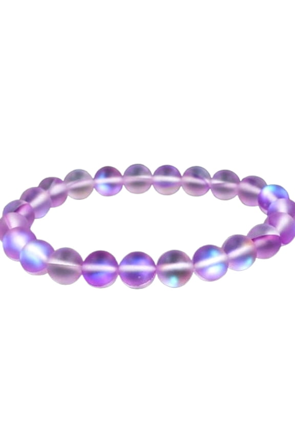 Natural Angel Aura Quartz 8mm Round Shape Smooth Cut Beads Stretchable Bracelet For Men & Women. Unisex Bracelet