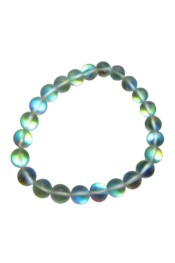 Natural Angel Aura Quartz 8mm Round Shape Smooth Cut Beads Stretchable Bracelet For Men & Women. Unisex Bracelet