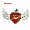 thumbnail image 1 of Natural Angel Wing Heart Crystal Pendant Stone Quartz Jewelry Healing Reiki Gift, 1 of 5
