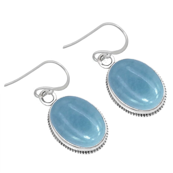 Natural Angelite Earring 925 Sterling Silver Handmade Jewelry
